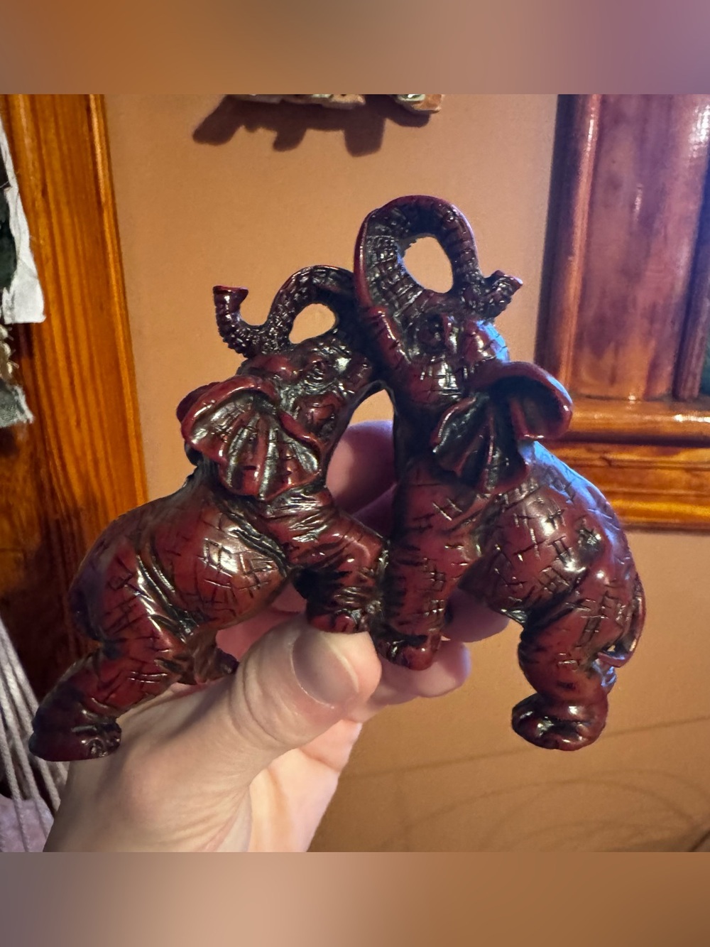 Vintage resin elephant figurines